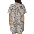 thumbnail image 3 of Bingfone Funny Chicken Print Pajamas Sets for Women Soft Short-Sleeved Pjs with Lounge Shorts Two Piece Sleepwear, 3 of 8