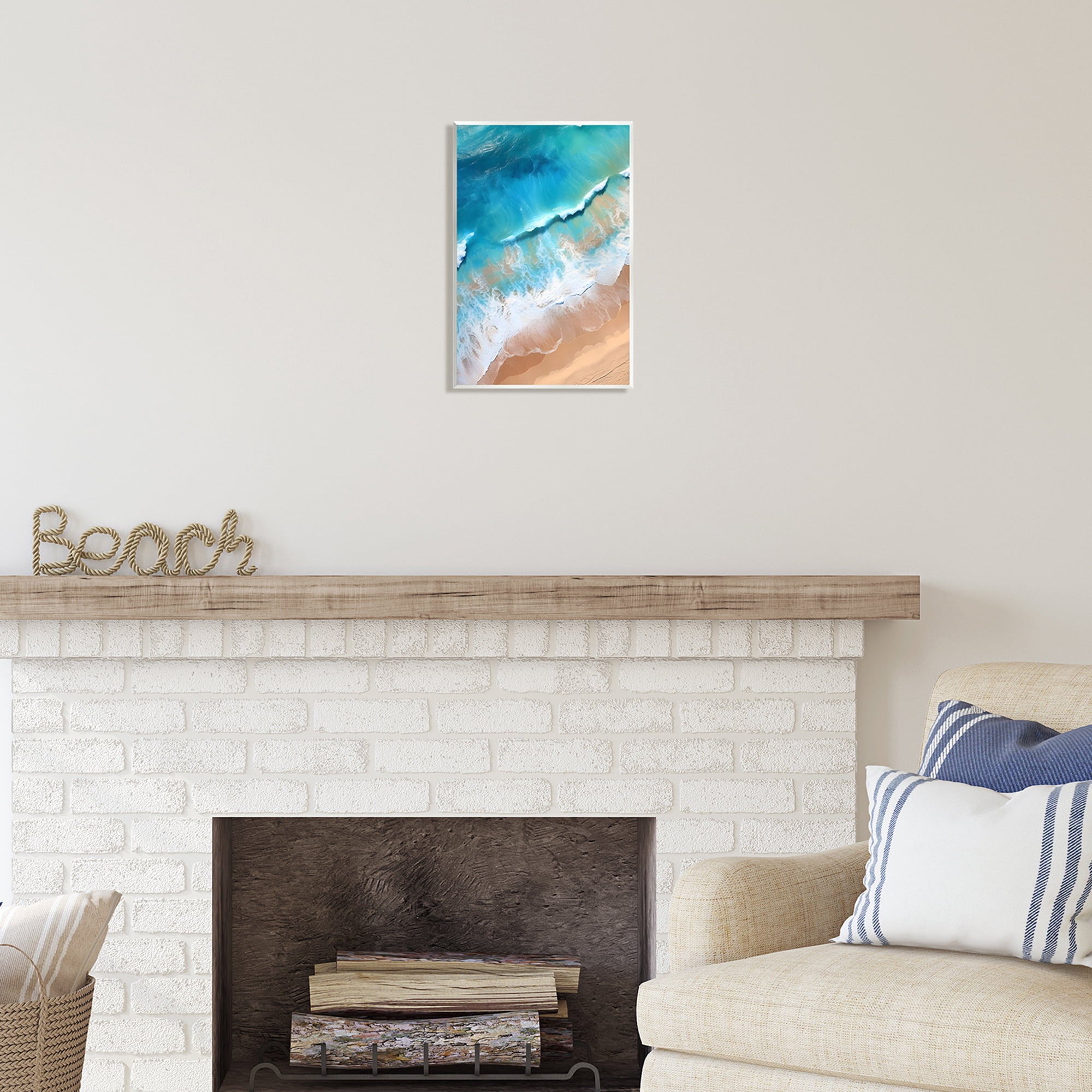 Stupell Industries Aerial Abstract Sea Waves Landscape Painting Unframed Art Print Wall Art, 10 x 15