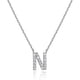 thumbnail image 1 of Collar con inicial de circonita cúbica bañado en oro amarillo de 14 k | Collares con letras compatibles con mujeres - Código de modelo A 30471 A, 1 of 5