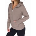 thumbnail image 3 of Womens Zip Up Hoodies Fleece Jackets Oversized Sweatshirts Fall Fashion Outfits Sweaters Winter Clothes Khaki M, 3 of 9