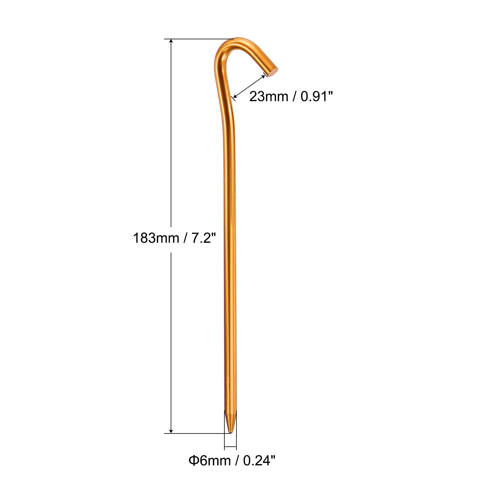 Unique Bargains Tent Stake Aluminum with Hook Kit for Outdoor Camping Canopy Tarp Gold