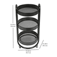 thumbnail image 5 of Mainstays 3 Tier Round Metal Utility Cart, Rich Black, Easy Rolling, 5 of 8