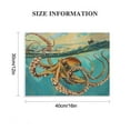 thumbnail image 3 of Acheng Ocean Octopus Canvas Wall Art Painting Prints - Beach Themed Wall Decor for Home, Bathroom, Bedroom, Kitchen - Rustic Blue Coastal Nautical Décor Gallery Wrapped 16x12in, 3 of 6