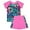 Hot Pink, variant on REDARER Two Piece Bathing Suit for Children Girls Short Sleeve Swimwear and Shorts Leopard Heart Printed Swimsuit Set,Girls Swimsuit,6-7 Years