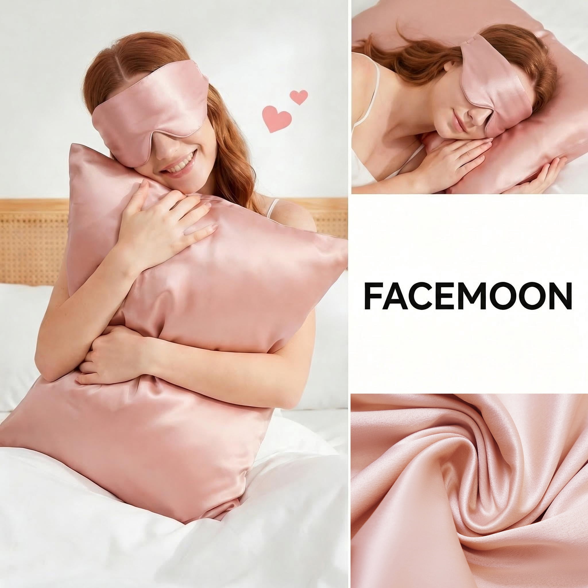 FACEMOON Silk Sleep Mask, Adjustable Cover, Cloud Curve Design for Rest