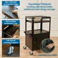 thumbnail image 4 of ECR4Kids AV Presentation Cart Stand with Storage Box, Black, 4 of 9