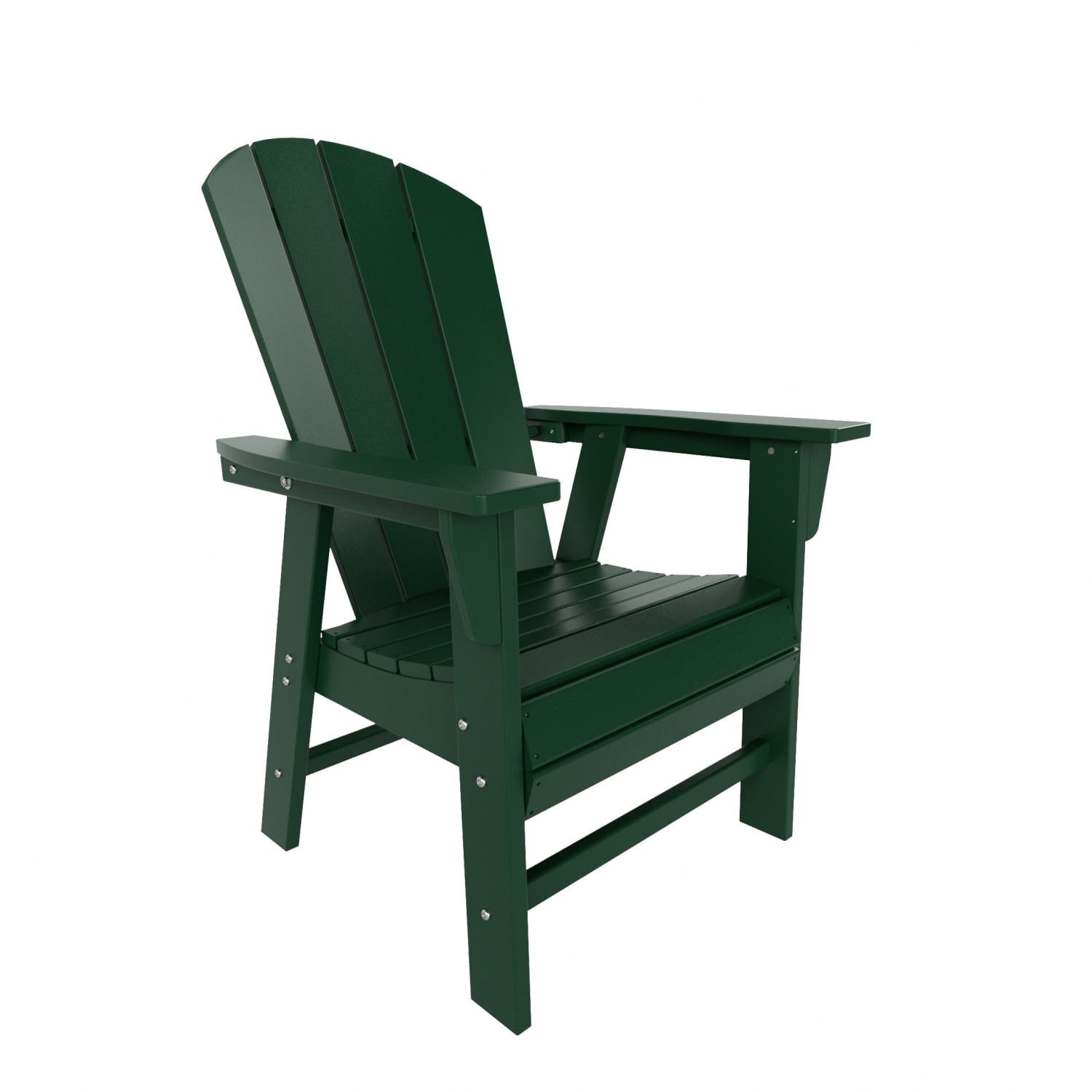 WestinTrends Malibu Adirondack Patio Dining Chairs, All-Weather Poly Lumber, Ergonomic Seat, 330-lb Capacity, Dark Green