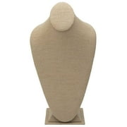 Necklace Bust Jewelry Display, 15.25 x 8 x 5.125, 1 Piece, Natural Linen