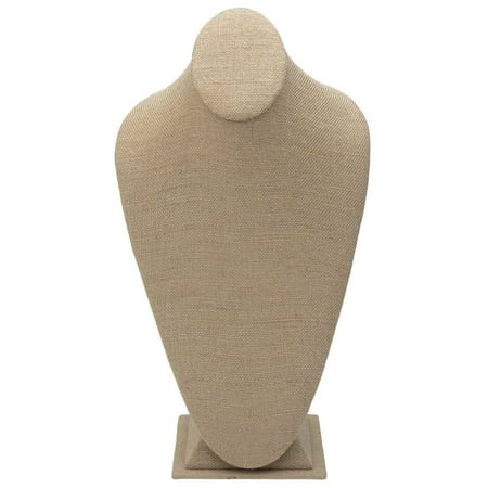 Necklace Bust Jewelry Display, 15.25 x 8 x 5.125, 1 Piece, Natural Linen