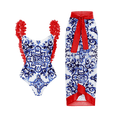 thumbnail image 2 of Traje de baño sexy para mujer, traje de baño de una pieza con estampado floral rosa y push up, traje de baño de verano para playa, 2 of 5