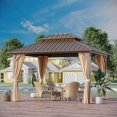 thumbnail image 3 of GAZEBETER 10x10 ft Hardtop Gazebo Outdoor Aluminum Patio Gazebo Double Roof Galvanized Steel Gazebo Canopy with Netting and Curtains,for Garden Patio,Patio Backyard,Deck and Lawns, 3 of 6