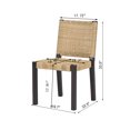 thumbnail image 4 of Cterwk Set of 2 Modern Dining Chairs with Wood Frame and Rattan Backrest, Brown, 4 of 10