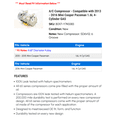 thumbnail image 2 of A/C Compressor - Compatible with 2013 - 2016 Mini Cooper Paceman 1.6L 4-Cylinder GAS 2014 2015, 2 of 2