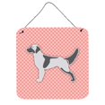 thumbnail image 1 of English Setter Checkerboard Pink Wall or Door Hanging Prints, 1 of 1