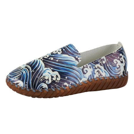 QYZEU Running Shoes for Women Sandals for Women Casual Large Size Single Shoe One Foot Shoes Flat Bottomed New Casual Women s Shoes Walking Heel Sandals Blue 38