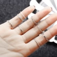 thumbnail image 3 of Women's Geometric Twist Ring Electroplated Silver Fashion Jewelry Elegant Modern Design Alloy Ring Set Single Ring Included, 3 of 6