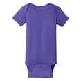 thumbnail image 5 of Infant Short Sleeve Cotton/Polyester Baby Rib Bodysuit Purple 18M, 5 of 5