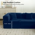 thumbnail image 4 of COOLHUT 106.3" W Combination Sofa, High Rebound Density Sponge Sofa Couch, Modular Sectional Sofa L-Shape Corduroy Couch with Chaise, Big Comfy Sleeper Floor Sofa for Living Room, Navy Blue, 4 of 30