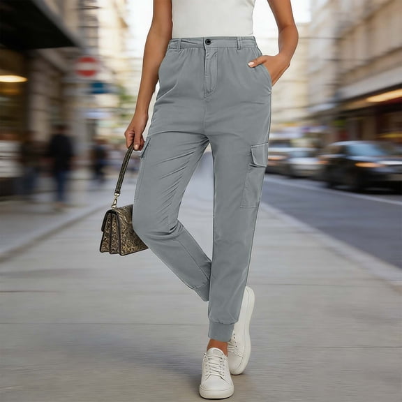 Roncen High Waisted Cargo Joggers Pants for Women – Baggy Sweatpants with Pockets Streetwear