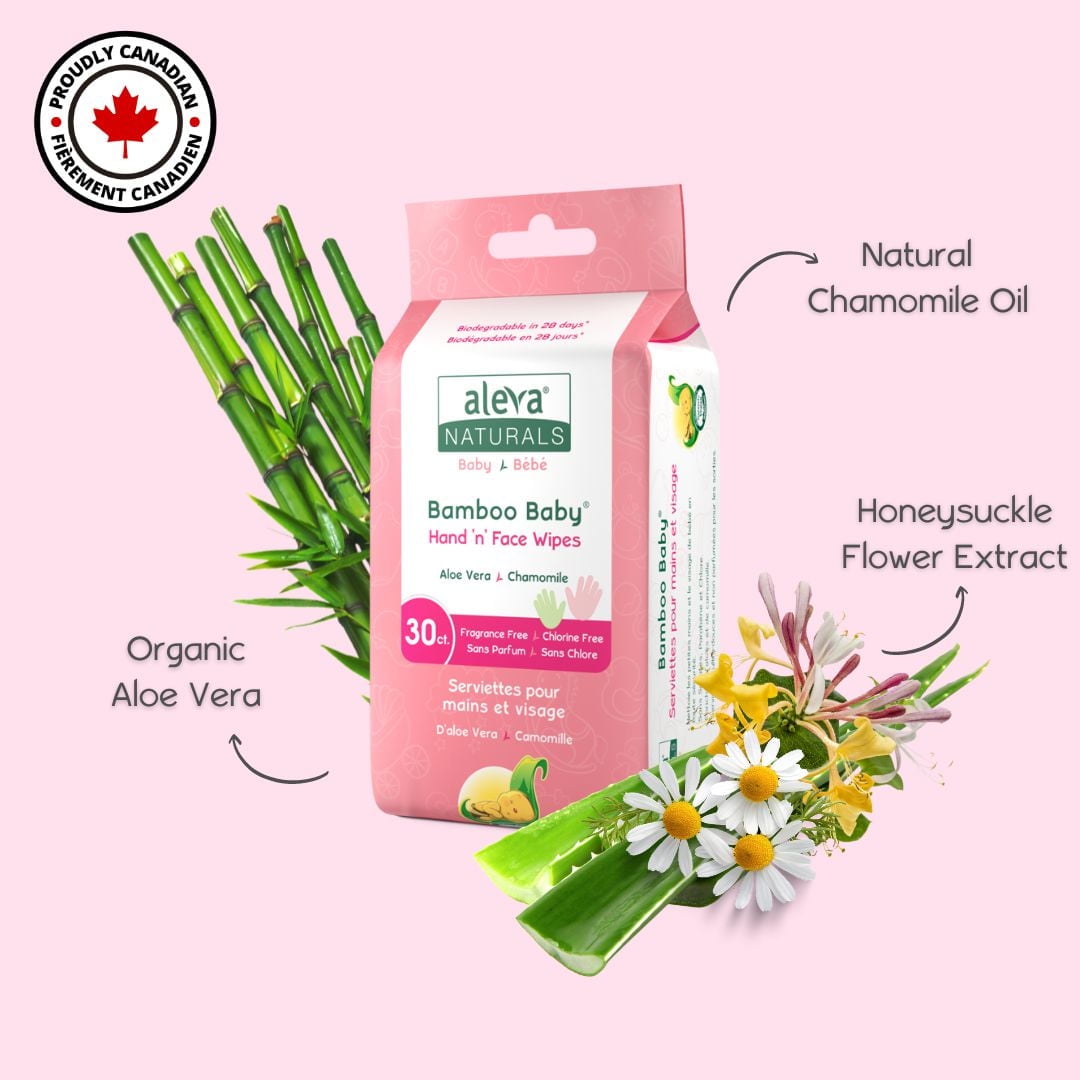 Aleva Naturals Bamboo Baby Hand 'n' Face Wipes Value Pack - 90ct (30ct x 3)