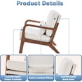 thumbnail image 4 of Simenmax Mid Century Modern Accent Chair, Lounge Chair with Cushion, Solid Wood Chair with Arms, Reading Chair for Living Room, Bedroom,Beige, 4 of 9