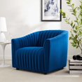 thumbnail image 2 of Armchair Accent Tufted Chair, Blue Navy, Velvet, Modern Contemporary, Mid Century Living Hotel Lounge Cafe Lobby, 2 of 8