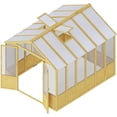 thumbnail image 2 of Jocisland 8x9.5 ft Wooden Greenhouse with Lockable Door, Walk-in Cedar Structure, Adjustable Roof Vents, Polycarbonate Panels for Outdoor, Garden, 2 of 9