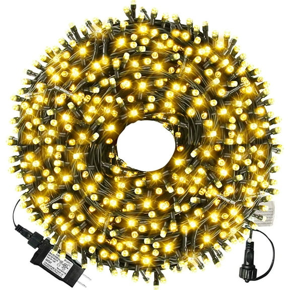 105ft 300 LED Christmas String Lights, End to End Plug 8 Modes Christmas Lights UL Certified Outdoor Indoor Fairy Light Christmas Tree, Patio, Garden, Party, Wedding, Holiday (Warm White)