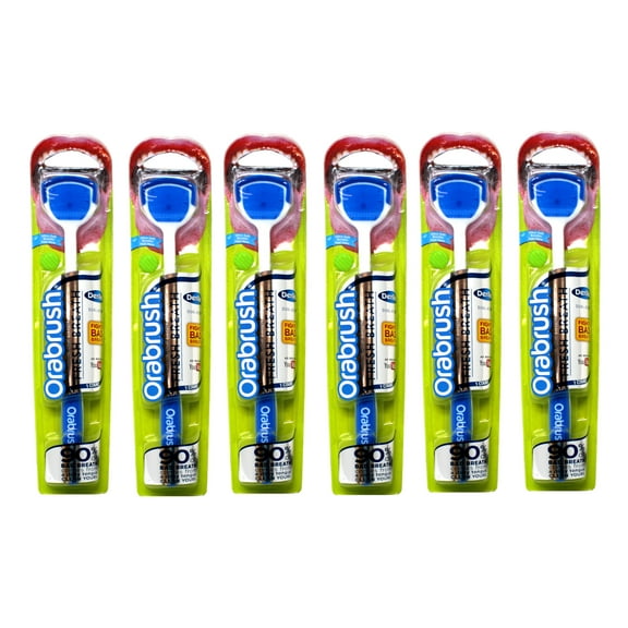 Dentek Orabrush Tongue Cleaner And Tongue Scraper 1 Count (Pack Of 6).