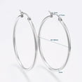 thumbnail image 2 of 10 Pairs 304 Stainless Steel Hoop Earrings 45mm Earrings Small Hoop Sliver Black Sleeper Earrings For Women Men for DIY, 2 of 3