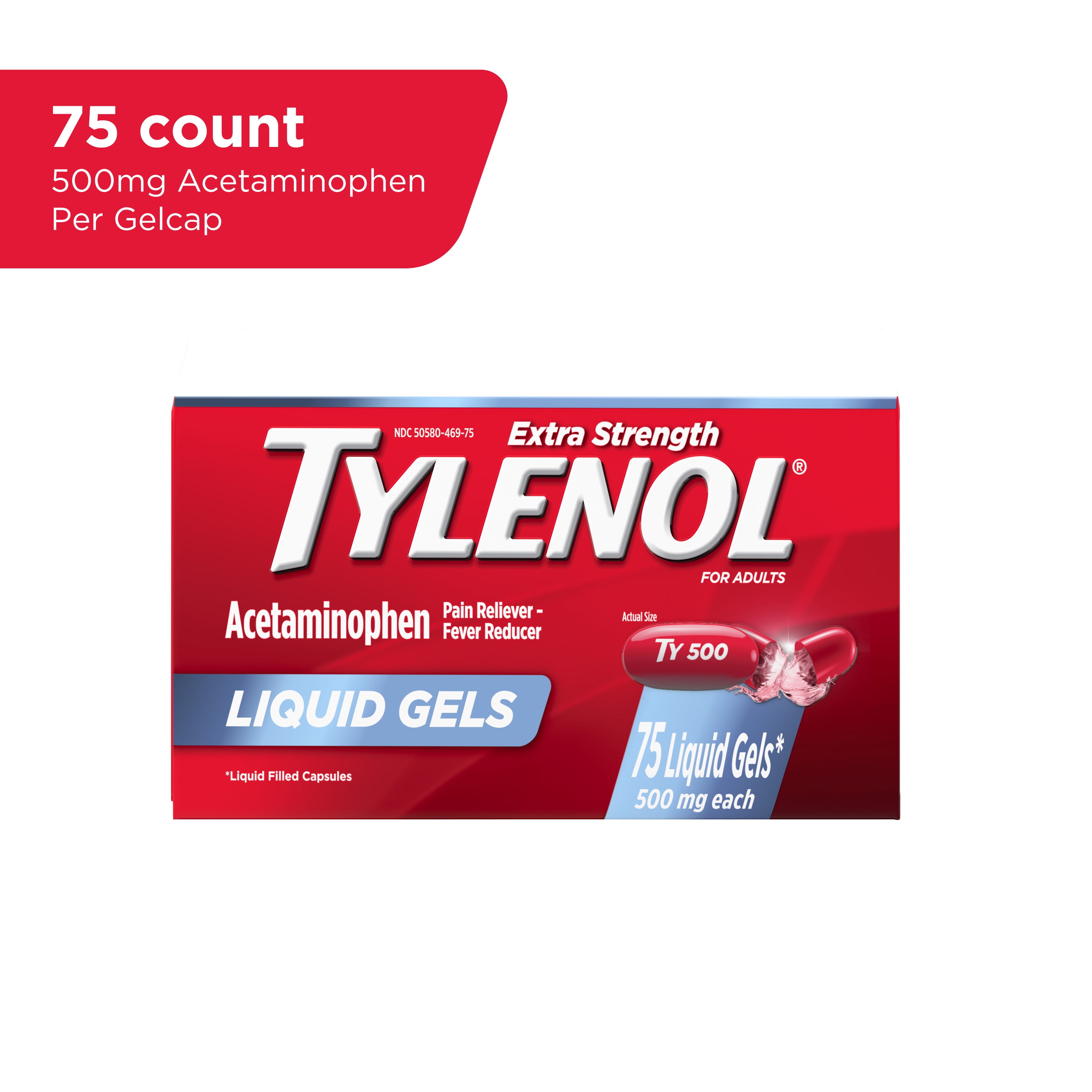 Tylenol Extra Strength Acetaminophen Liquid Gels, Fast, Stro