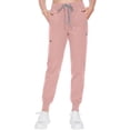thumbnail image 2 of felwors Women's Scrub Cargo Jogger Pants Medical Workwear Bottoms with 5 Pockets, Lightweight Ultra Soft 2-Way Stretch Fabric (Pink, XXL), 2 of 8
