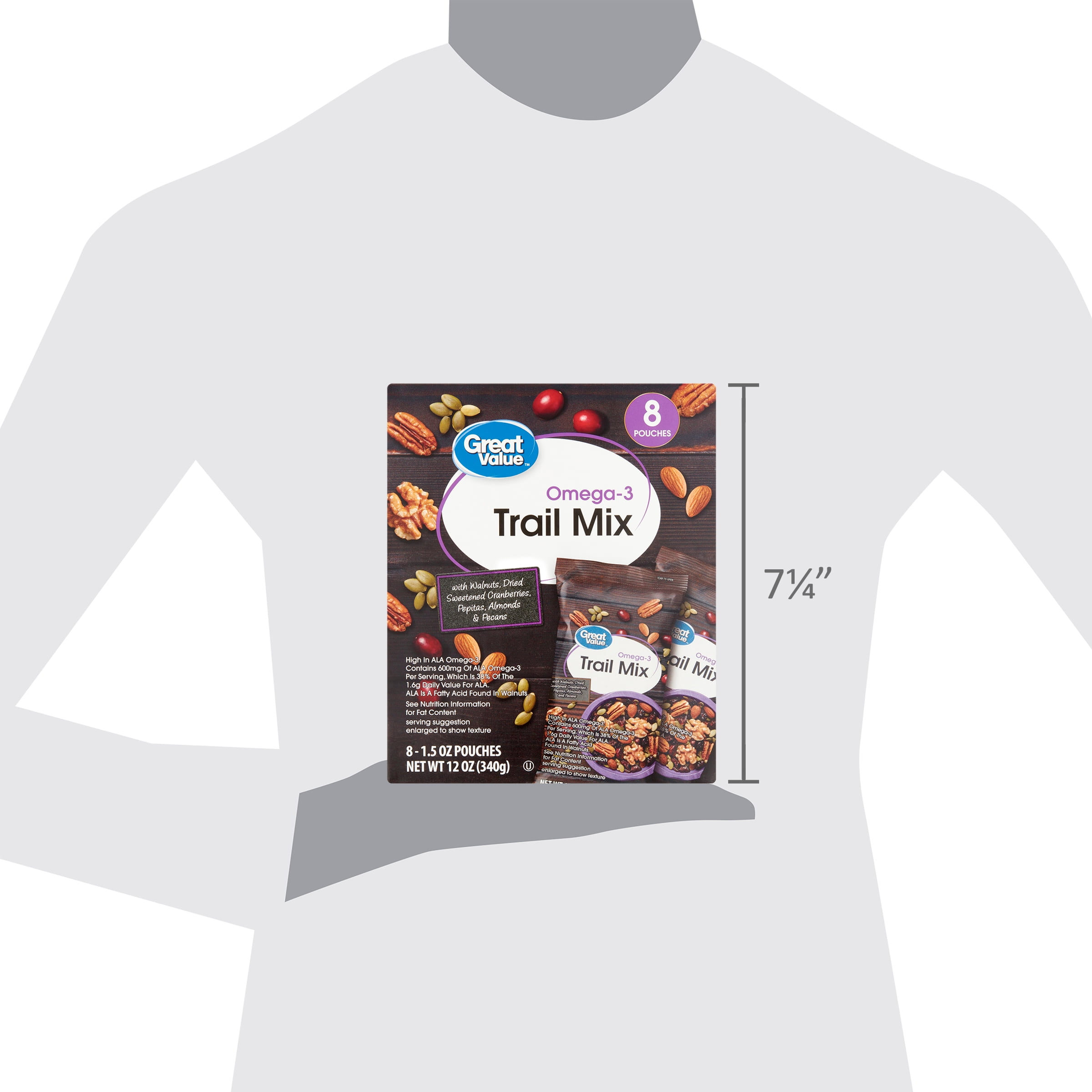 Great Value Omega 3 Trail Mix 1.5 oz 8 Count