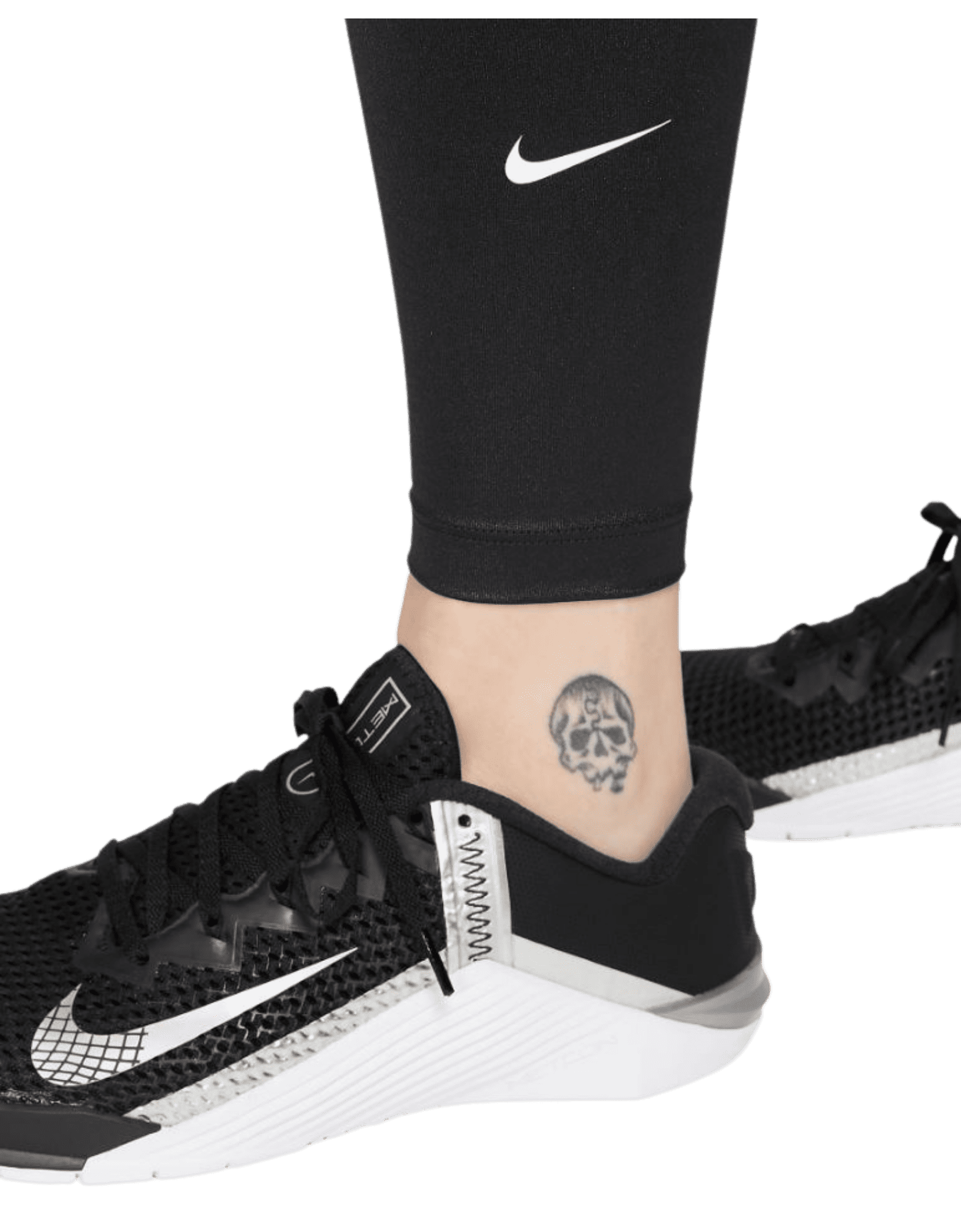 Nike Women's Dri-Fit One Mid-Rise Shine Legging Pants (Black/White,  XX-Small) 