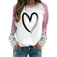 thumbnail image 2 of Hpapadks Womens Sweatshirt Ladies Valentine's Day Love Print Gradient Long Sleeve Thin Hoodless Hoody Womens Crewneck Sweatshirt, 2 of 4