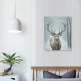 thumbnail image 3 of Leisuo  Deer Wall Art Canvas: Natural Deer in the Snow Winter Wall Decorations for Living Room Farmhouse Bathroom Decorations with Frame and Easy to Hang (12"x16"x1 Panel), 3 of 4