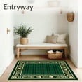 thumbnail image 3 of ODIKA 3'x5' Machine Washable Non-Slip Area Rug, Vintage Sleigh Bells and Pinecones Plaid Ornament High Traffic Rug with Pad, Green, 627579, 3 of 8