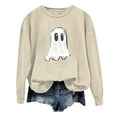 thumbnail image 2 of Cute Ghost Halloween Sweatshirts for Women 2025 Long Sleeve Crewneck Cute Graphic Sweatshirt Pullover Tops, 2 of 5