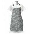 thumbnail image 3 of Abstract Apron, Hand Drawn Geometric Spiral Circles Round Shape Ring Forms Contemporary, Unisex Kitchen Bib with Adjustable Neck for Cooking Gardening, Adult Size, Charcoal Grey White, by Ambesonne, 3 of 4