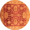 thumbnail image 1 of Ahgly Company Indoor Round Oriental Orange Traditional Area Rugs, 5' Round, 1 of 4