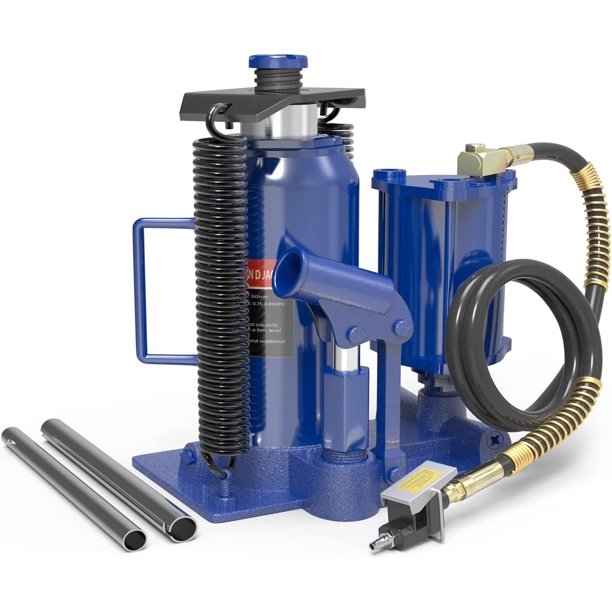klcvefos Pneumatic Air Hydraulic Bottle Jack with Manual Hand Pump 20 Ton Heavy Duty Auto Truck