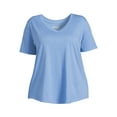 thumbnail image 5 of Terra & Sky Women's Plus Size V-Neck Tee with Short Sleeves, 5 of 5