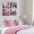 thumbnail image 4 of Paris Eiffel Tower Wall Decor for Girls Bedroom Pink Paris Décor Black and White Bathroom Pictures Wall Art Decor 12x12 4Pcs/Sets Modern Living Room Artwork for Walls Canvas Framed Home Decoration, 4 of 6