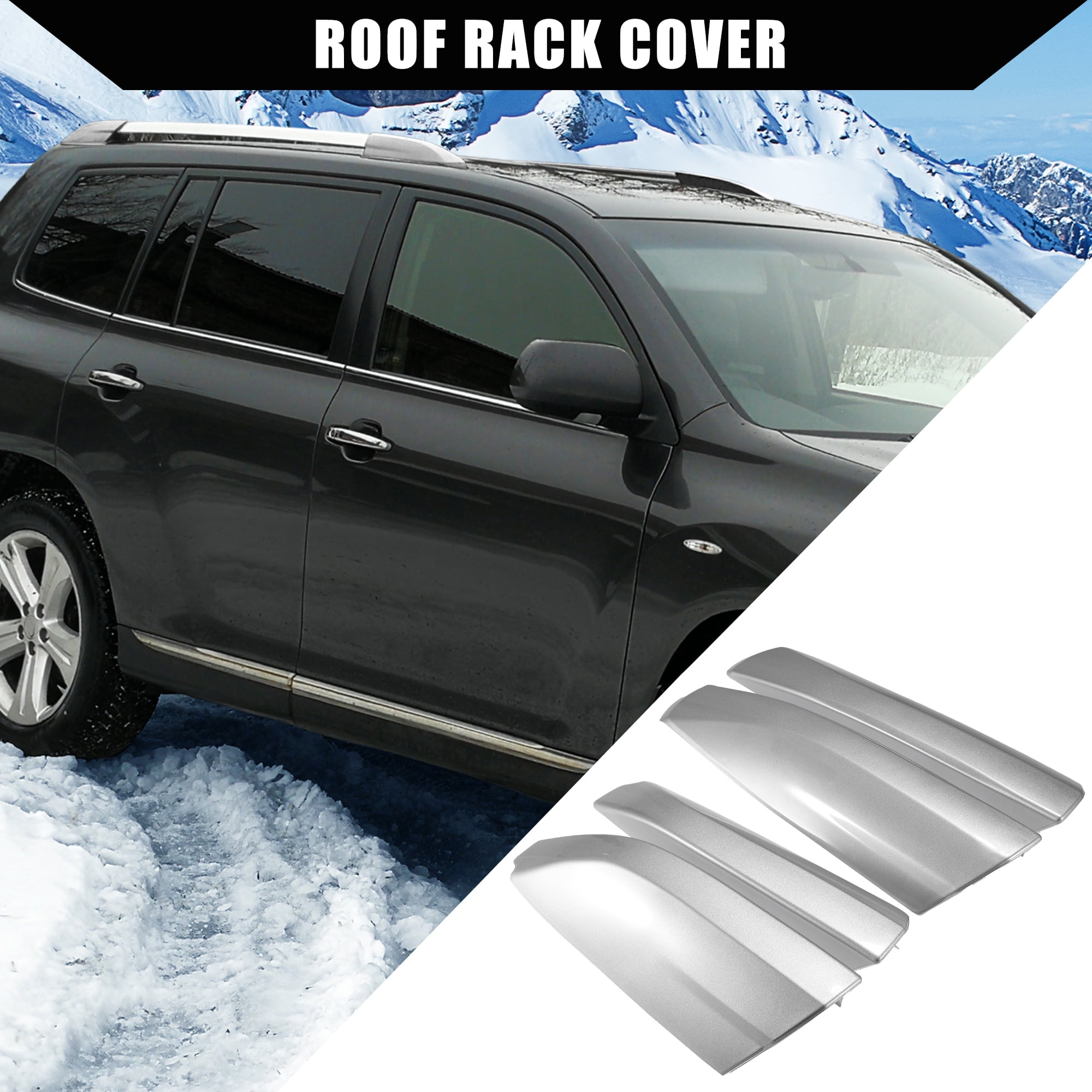 Protection Cover Shell Car Easy Install Caps Upper Roof Rack Rails End Cap Protection Cover Shell ...