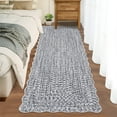 thumbnail image 2 of GlowSol 2'x10' Scalloped Edge Hallway Runner Rug Modern Braided Print Pattern Runner Rug Bedside Non Slip Runners for Kitchen Laundry, Light Gray, 2 of 8