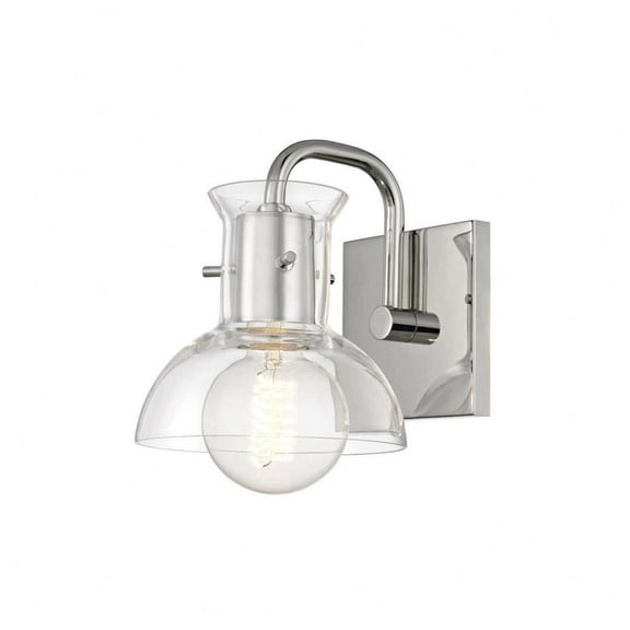 -One Light Bathroom Light Fixture in Style-6 inches Wide By 8 inches High-Polished Nickel Finish Bailey Street Home 735-Bel-2692729