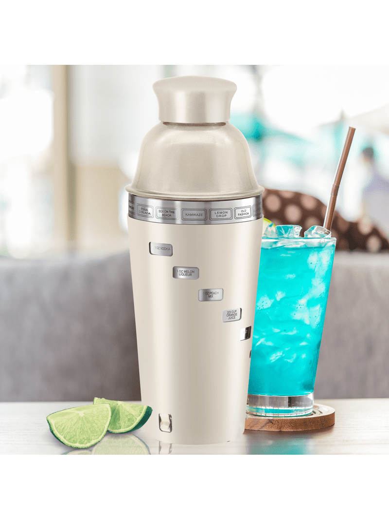 OGGI Dial A Drink Cocktail Shaker - Warm Gray, 15 Recipes, Built in Strainer, 34 oz - The Original and Only Dial A Drink