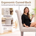 thumbnail image 4 of QuzyAor Tufted Chenille Dining Chair Set of 2, Solid Wood Legs Upholstered Seat for Home Kitchen Living Room Farmhouse, Beige, 4 of 9