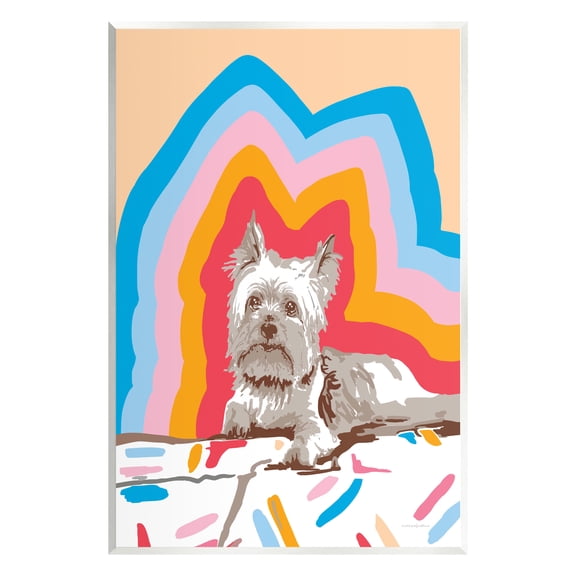 Stupell Industries Retro Abstract Terrier Dog Animals & Insects Painting Unframed Art Print Wall Art, 10 x 15