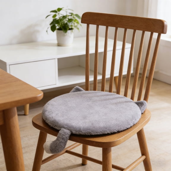 sdhkgrrt under $5 Cat Shaped Cushion, Cat Shaped Chair Cushion, Thickened Dining Chair Seat Pad, Machine Washable Chair Cover with Tail, Ergonomic Comfort Seat for Desk